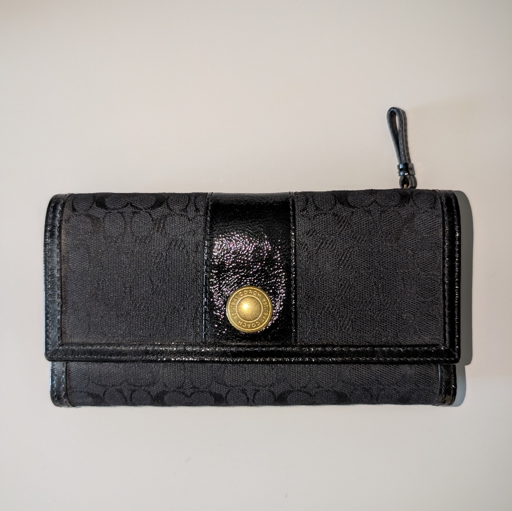 Coach black clutch wallet